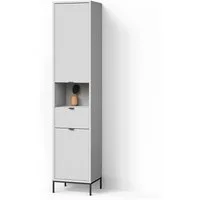 Livinity® Hochschrank ATERNO, Weiß, 40 x 190 cm mit Türen, und Schublade (1-St)