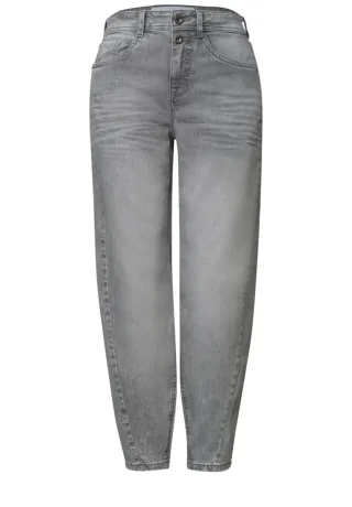 Street One - Barrel Fit Jeans grau - Gr. - 28