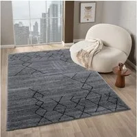 Vimoda Teppich Boho und skandinavischen Stil, Creme & Grau, Rechteckig, Höhe: 10 mm, teppich Berberlook, Wohnzimmer, Schlafzimmer, Küche