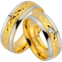 Trauringe123 Trauring Hochzeitsringe Verlobungsringe Trauringe Eheringe Partnerringe aus Edelstahl ohne und mit Stein, JE75