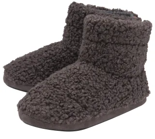 DUNLOP - Herren Pelz-Sherpa-Gedächtnis-Schaumstoff-Slipper-Stiefel (8, Holzkohle)