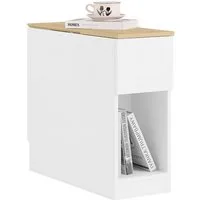 SoBuy Nachttisch FBT162, Nachtkommode, mit Stauraumregal und Schubladen, schmal, (1-St), Beistelltisch schmal, Nachtschrank Sofatisch, offenes Fach