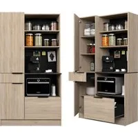 Parisot Buffet Fumay 11, Geschirrschrank, besonders viel Stauraum (1-St., B/H/T ca. 100x186x45cm) ideal für kleine Küchen, ohne Elektrogeräte