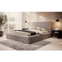 yourhouse24 Polsterbett Princce Chesterfield Bett (Bettgestell inkl. Lattenrost), hoch gepolstertes Kopfteil mit dekorativen Nähten, elegantes Design