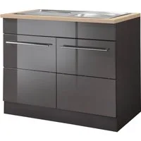 KOCHSTATION Spülenschrank KS-Wien Breite 100 cm, inkl. Einbauspüle