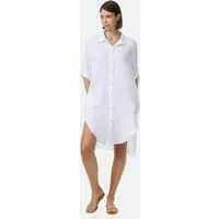 Rayshyne Longbluse PM50 (Trendige Musselin Longbluse Tunika) Perlmuttknöpfe, Atmungsaktiv, Hautfreundlich