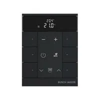 Raumtemperaturregler mit Bedienfunktion sechsfach, Unterputz, mit LED-Anzeige, matt schwarz (matt), Retail