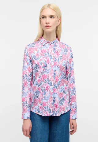 ETERNA - Bluse Satingewebe Langarm aubergine - Gr. - 46/Langarm