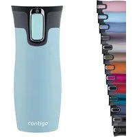CONTIGO Isolierflasche Contigo Thermobecher West Loop Edelstahl Isolierbecher 470ml Iced Aqua