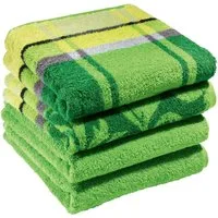 Erwin Müller Handtuch Handtuch "Ludwigsburg" 4er-Pack, Jacquard, Walk-Frottier Uni/Karo/Ornamente