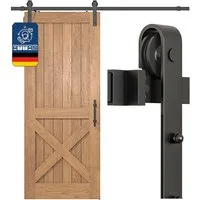 ATTAS Schiebetür Schiebetürsystem Schiebetür Komplett Set 200cm, Laufschiene, Rollen