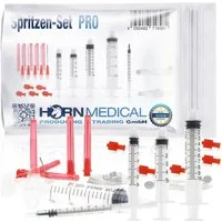 Horn Medical Einwegspritze Horn Medical Spritzen-Set PRO - Spritzen, Silikonschläuche & Zubehör, (Einwegartikel, einzeln steril verpackt), präzises Dosieren & Absaugen ohne Verletzungsgefahr