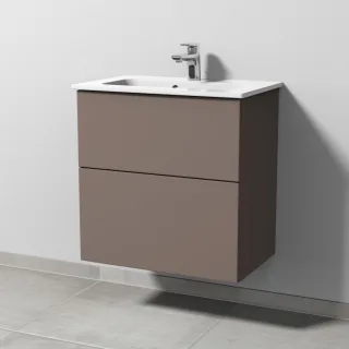 Sanipa 3way Waschtischunterbau zu Duravit ME by Starck Waschtisch mit 2 Auszügen, Taupe-Matt SP7221T