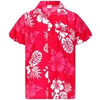 King Kameha Hawaiihemd "Mono Hibiscus" Funky Hawaii-Hemd Herren Kurzarm Front-Tasche Stylish