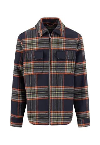 FYNCH-HATTON - Wool check overshirt dark navy - Gr. - M