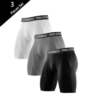 3 Pack Running Shorts Gym Workout Athletic Training Compression Underwear Cool Quick Dry Men's Underwear Long Leg Boxer