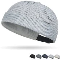 Zaewry Dockermütze Docker-Cap Herren Seemannsmütze Hafenmütze Basecap Randlose Docker-Mütze für Damen Herren Leichte Mesh-Totenkopf-Kappe