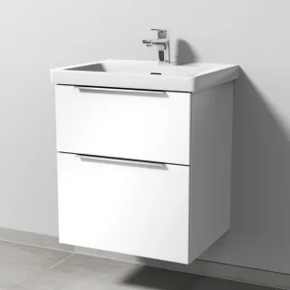 Sanipa 3way Waschtischunterbau zu Villeroy & Boch Subway 3.0 Waschtisch mit 2 Auszügen, Weiß-Glanz UF85278