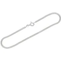 NKlaus Fußkette 26cm Fußkette 925 Silber Damen Panzerkette rund 2,0mm breite Fußgliede