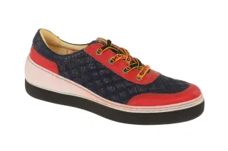Eject 18072 FEELING Damen Halbschuhe rot navy Echtleder Gummisohle Wechselfu?...