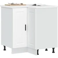 vidaXL Unterschrank 755 x 755 x 815 cm Küchen Eckunterschrank Küchenschrank Porto Weiß Spa