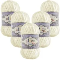 Alize 5 x ALIZE Velluto Häkelwolle, 68 m, Chenillegarn,Kuschelweich für Babydecken, Amigurumi,Samtwolle