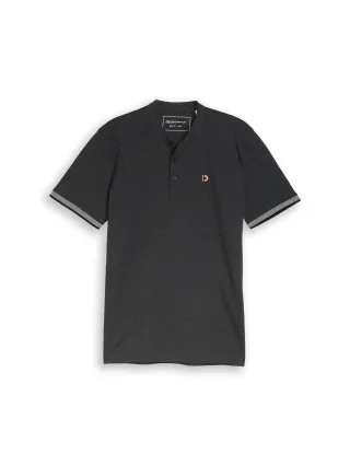 Denim Tom Tailor - Piqué Poloshirt mit Stehkragen black - Gr. - XL