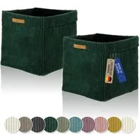 Lycce Regalkorb Kallax Boxen Cord 2er Set grün, Aufbewahrungsbox faltbar 33x33x31cm (2 St)