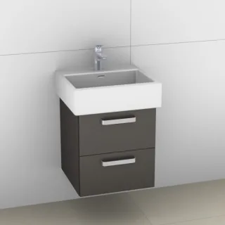 Artiqua 415 Waschtischunterschrank für Living City 817431 Stahlgrau Metallic, 415-WU2L-L5-7141-88 415-WU2L-L5-7141-88