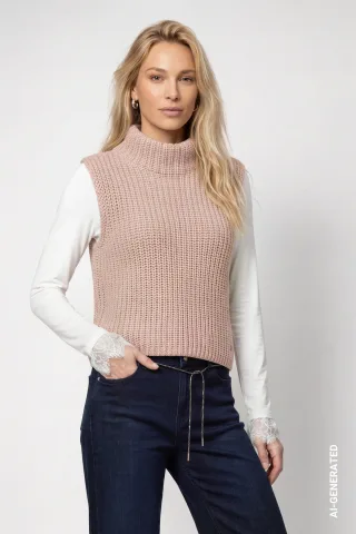 monari - Strickpullunder cappuccino - Gr. - 40
