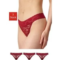 SNOCKS Tanga String Damen Unterhose (3-St) vollständig aus Spitze, Zwickel aus 100% Bio-Baumwolle