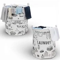LS-LebenStil Wäschekorb Wäschesack Canvas Laundry 50cm Faltbar Wäschesammler (Vintage 62L Faltbar Wäschetruhe Wäschebox Wäschesammler, 1 St., Wäschesortierer Aufbewahrungsbox für Kleidung Handtücher Spielzeug)