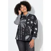 Angel of Style Hemdbluse Longbluse oversized Streifen/Prints