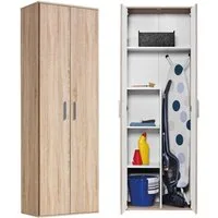 mokebo Mehrzweckschrank Der Lange (60x180 cm, mit Staubsaugerfach) Made in Germany, Besenschrank, Putzschrank, Flurschrank in Holz