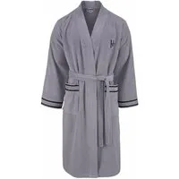 Bruno Banani Herrenbademantel Roy, ideal für Sauna & Spa, Standardlänge & Überlänge, Langform, Walkfrottee, Kimono-Kragen, Gürtel, farblich abgesetzten Streifen, Bademantel, S-3XL, auch in extra lang