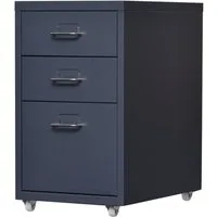en.casa Rollcontainer, »Kökar« Schubladenschrank Stahl Grau