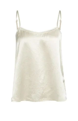 Yaya - Satin-Top mit Trägern beige - Gr. - 36