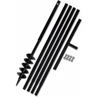 vidaXL Erdbohrer Erdbohrer mit Griff 100 mm Verlängerungsrohr 5 m, (1-tlg), Erdbohrer mit Griff 100 mm Verlängerungsrohr 5 m