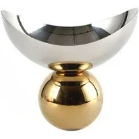 Quality Elegance Dekoschale Nordische Edelstahl Obstschale Silber Gold Kugelfuß