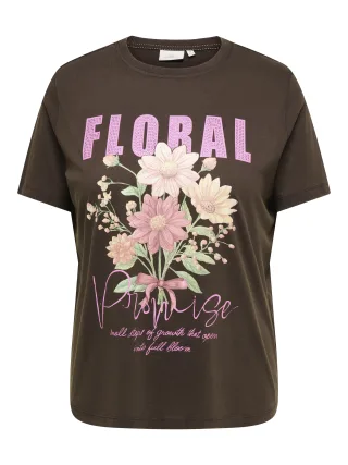 ONLY CARMAKOMA - CARROXY SS REG O-NECK TEE JRS Coffee Bean - Gr. - 48