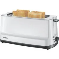 Severin Toaster AT 2234, 1400 W, mit Langschlitz und integriertem Brötchen-Röstaufsatz
