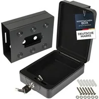 HMF Geldkassette hochwertiger und robuster Autosafe, abschließbare Box, anschraubbar, Ihr kleiner Begleiter, 20x15,5x7 cm, schwarz