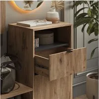 Vicco Schuhbank Eliza, Viking Oak, 100 x 98.5 cm mit Tür und Schublade (1-St)
