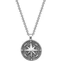 Edellis Kette mit Anhänger Kompass Halskette 925 Sterling Silber Herrenschmuck Anhänger Nordstern (1-tlg)
