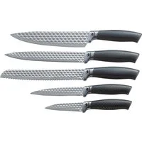 KING Messer-Set CARBON DIAMOND (Set, 5-tlg), Klingen mit Rautenstruktur