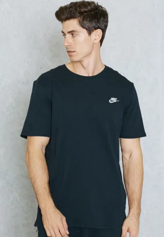 Nike Futura T-Shirt mit gesticktem Logo in Schwarz & Sliver
