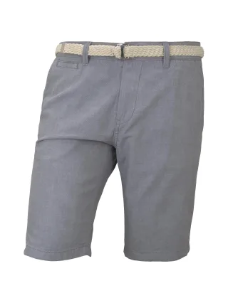 Denim Tom Tailor - Chino Shorts mit Gürtel medium grey yarn dye stripe - Gr. - XS