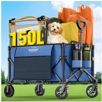 Elegear Bollerwagen Leichter Faltbollerwagen 150L Bollerwagen Ultrakompakte Klappbarer (1-tlg), Handwagen/Transportwagen mit verstellbarem Griff für Einkauf, Camping