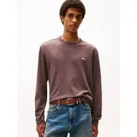 Tommy Jeans Langarmshirt TJM REG BADGE Jersey, Rundhals, meliert, regular fit