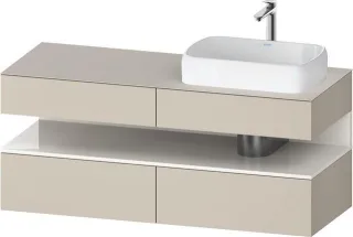 Duravit Qatego Konsolenwaschtischunterbau wandhängend Taupe Supermatt 1400x550x600 mm - QA4766022830 QA4766022830000